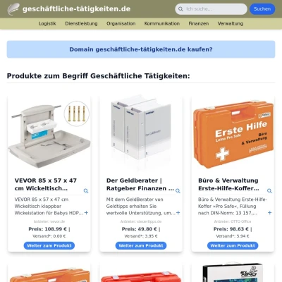 Screenshot geschäftliche-tätigkeiten.de