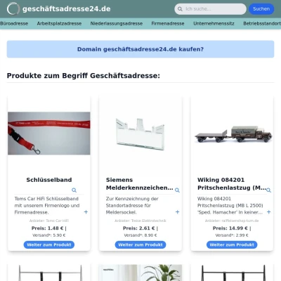 Screenshot geschäftsadresse24.de