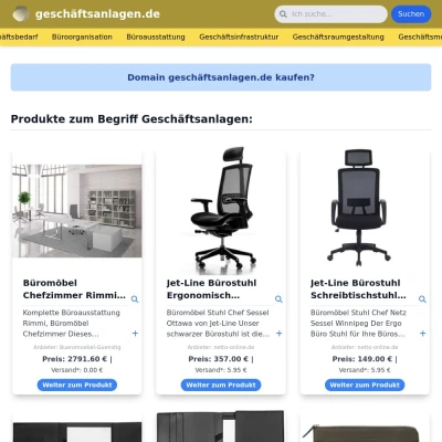 Screenshot geschäftsanlagen.de