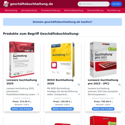 Screenshot geschäftsbuchhaltung.de