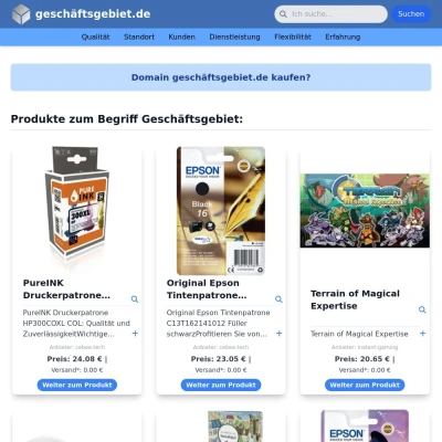 Screenshot geschäftsgebiet.de