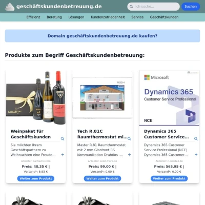 Screenshot geschäftskundenbetreuung.de