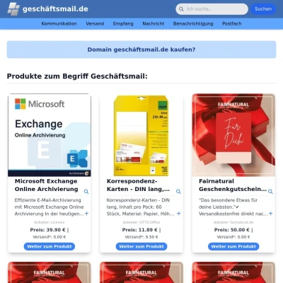 Screenshot geschäftsmail.de