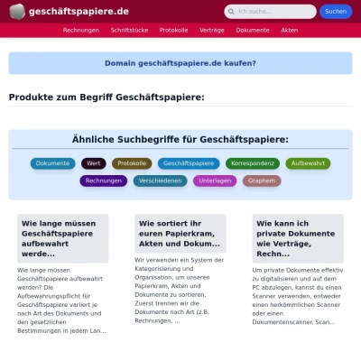 Screenshot geschäftspapiere.de