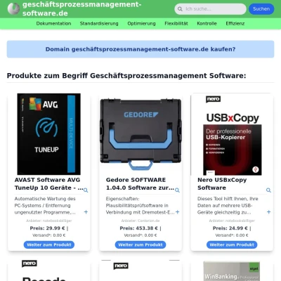 Screenshot geschäftsprozessmanagement-software.de