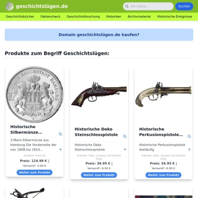 Screenshot geschichtslügen.de