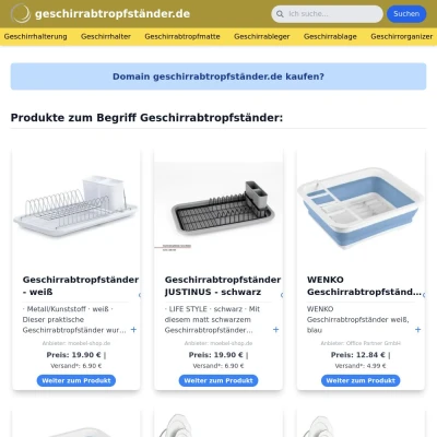 Screenshot geschirrabtropfständer.de