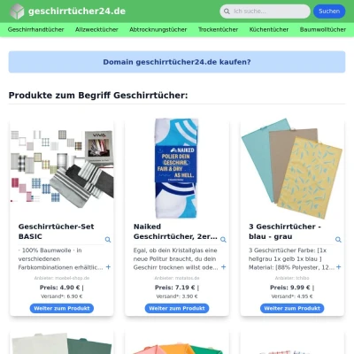 Screenshot geschirrtücher24.de