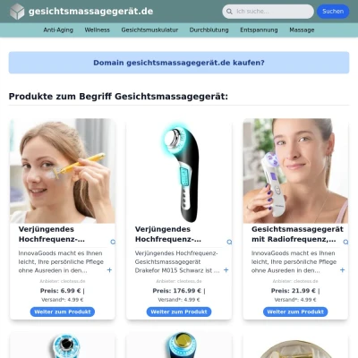 Screenshot gesichtsmassagegerät.de