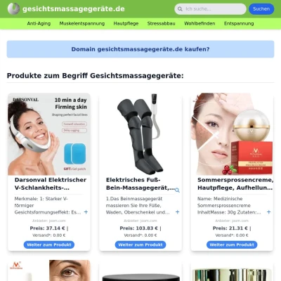 Screenshot gesichtsmassagegeräte.de