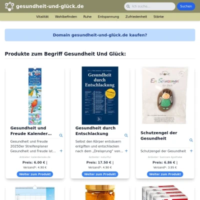 Screenshot gesundheit-und-glück.de