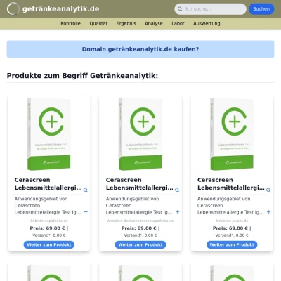 Screenshot getränkeanalytik.de