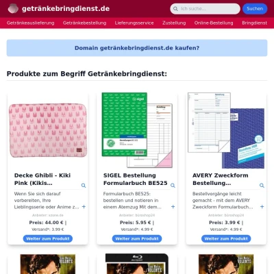 Screenshot getränkebringdienst.de