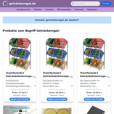 Screenshot getränkeregal.de