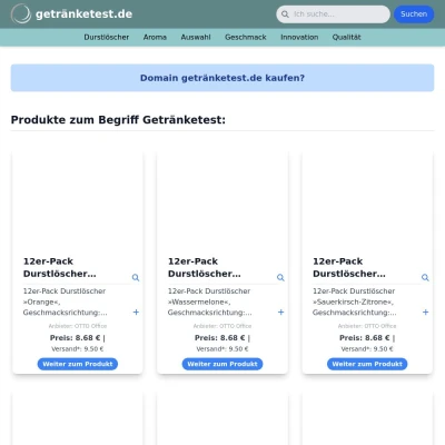 Screenshot getränketest.de