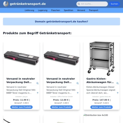 Screenshot getränketransport.de