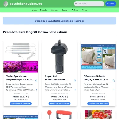 Screenshot gewächshausbau.de