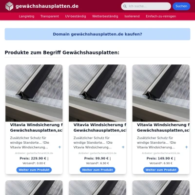 Screenshot gewächshausplatten.de