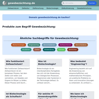 Screenshot gewebezüchtung.de