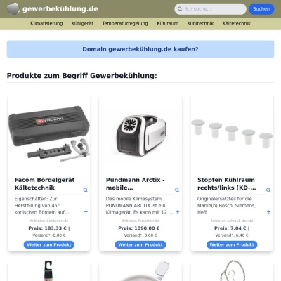 Screenshot gewerbekühlung.de