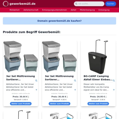 Screenshot gewerbemüll.de