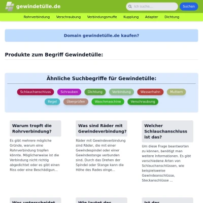 Screenshot gewindetülle.de