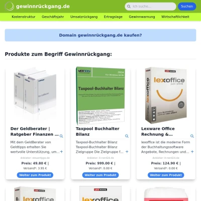 Screenshot gewinnrückgang.de