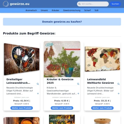 Screenshot gewürze.eu