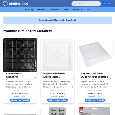 Screenshot gießform.de