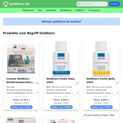 Screenshot gießharz.de