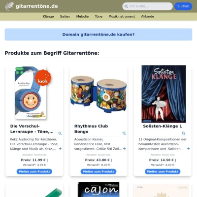 Screenshot gitarrentöne.de