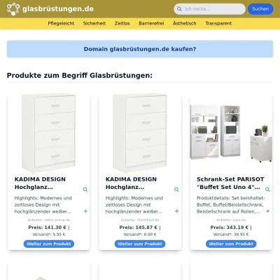 Screenshot glasbrüstungen.de