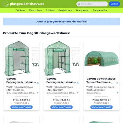 Screenshot glasgewächshaus.de