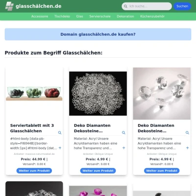 Screenshot glasschälchen.de