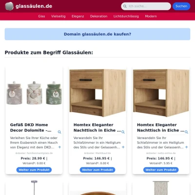 Screenshot glassäulen.de