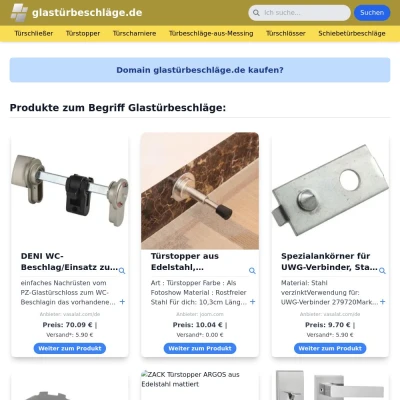 Screenshot glastürbeschläge.de