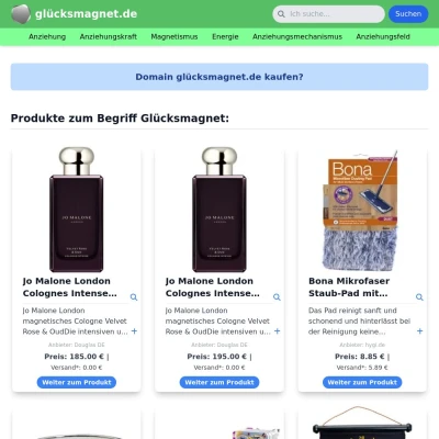 Screenshot glücksmagnet.de