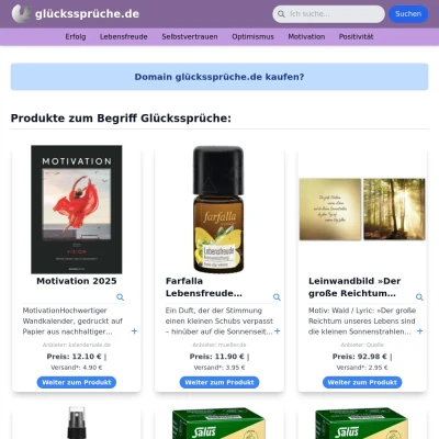 Screenshot glückssprüche.de