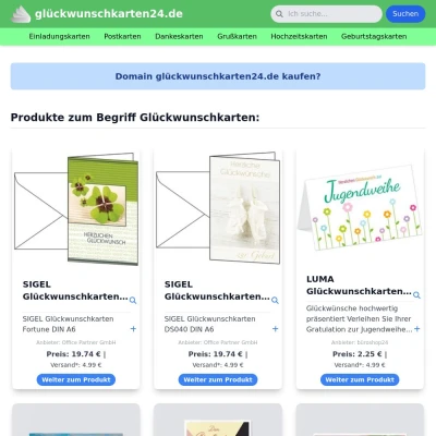 Screenshot glückwunschkarten24.de