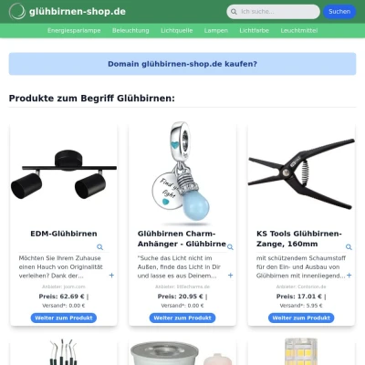 Screenshot glühbirnen-shop.de