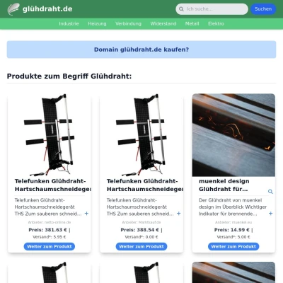 Screenshot glühdraht.de