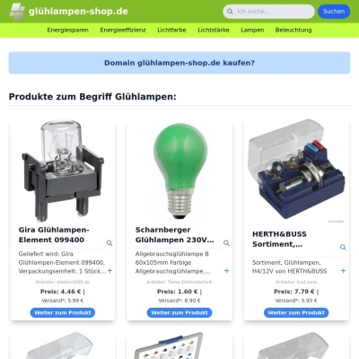 Screenshot glühlampen-shop.de