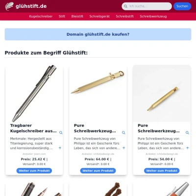 Screenshot glühstift.de