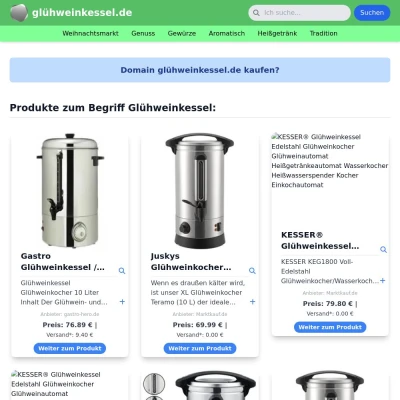 Screenshot glühweinkessel.de