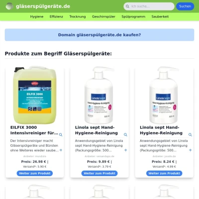 Screenshot gläserspülgeräte.de