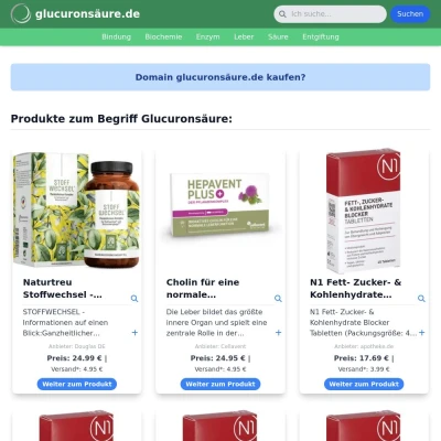 Screenshot glucuronsäure.de