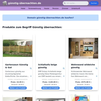 Screenshot günstig-übernachten.de