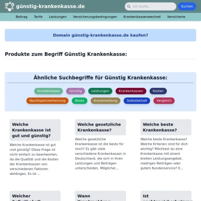 Screenshot günstig-krankenkasse.de