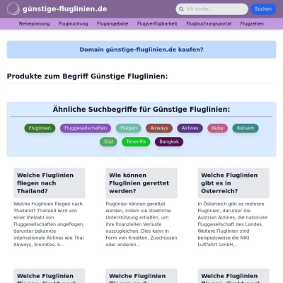 Screenshot günstige-fluglinien.de