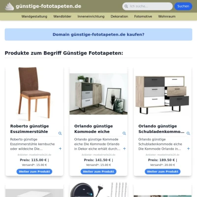 Screenshot günstige-fototapeten.de